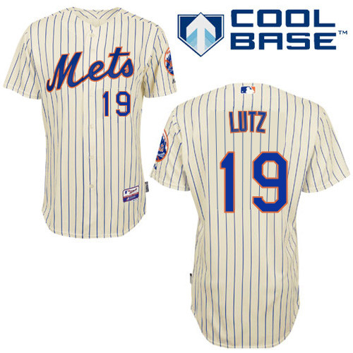 Zach Lutz #19 MLB Jersey-New York Mets Men's Authentic Home White Cool Base Baseball Jersey